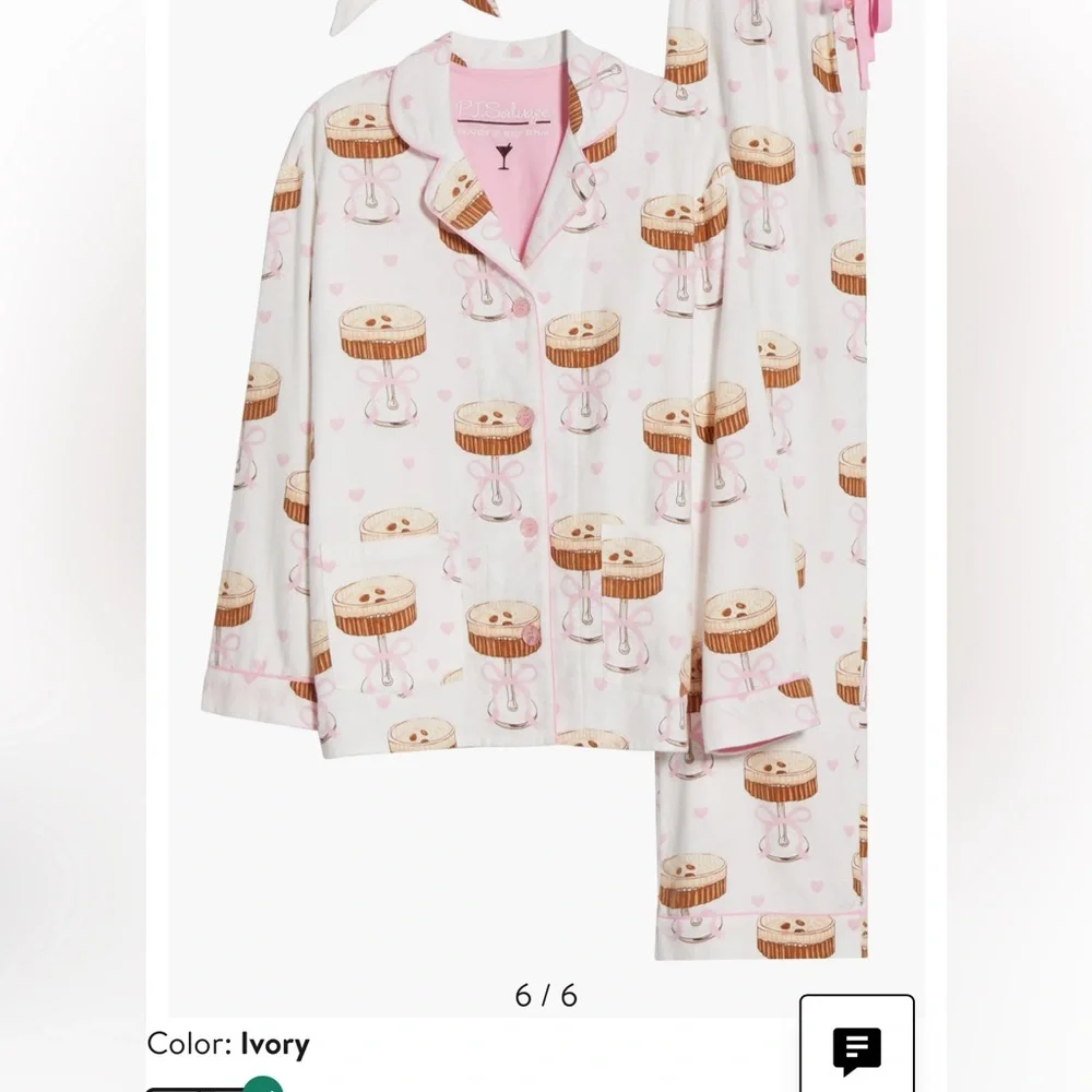 PJ Salvage Pink and White Espresso Martini Pajama Set - Picture 6 of 11
